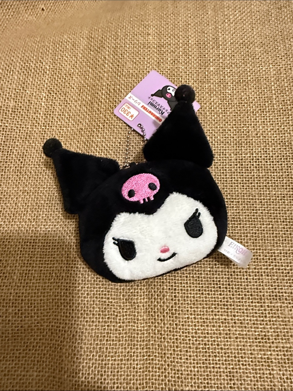 Sanrio Kuromi Plush Bag Charm- Black, White & Pink